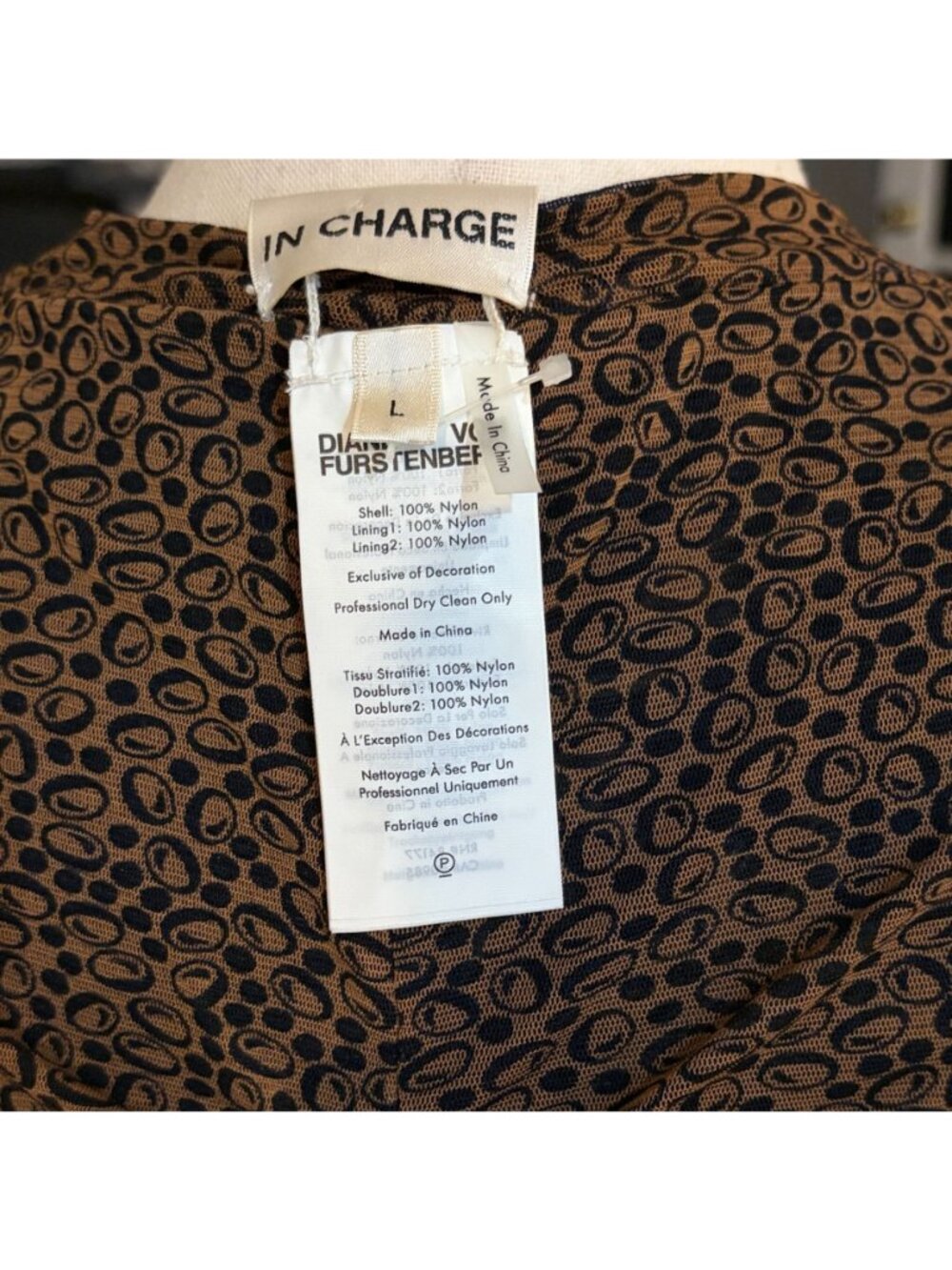 Diane Von Furstenberg Azula Print Reversible Mesh Bodycon Dress Large (fits Med) - Picture 6 of 13